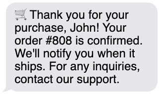 confirmation text message