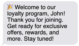 welcome text message